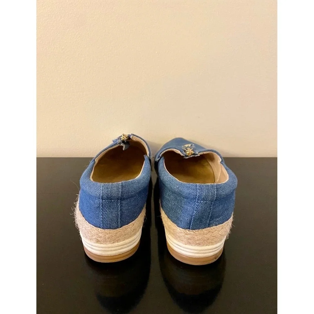 Anne‎ Klein Joy Denim Zipper Espadrille Shoes